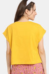 Rosaline Bon Appetit Knit Cotton Top - Yolk Yellow — thumbnail 3